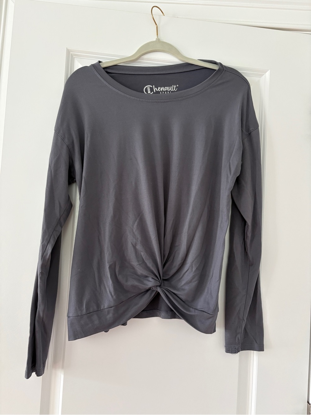 Chenault Twist-Knot Long Sleeve Tee - Gray